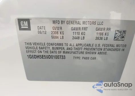 2013 Cadillac Cts Luxury from USA, damaged, VIN 1G6DH5E59D0100733